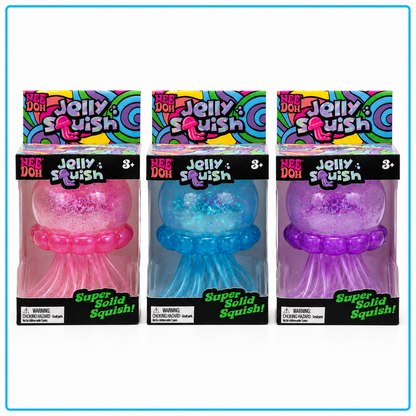 NeeDoh Jelly Squish jellyfish squishy toy in blue pink and purple available at Toyzzy