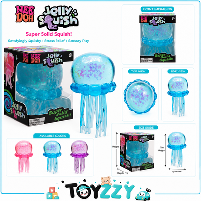 NeeDoh Jelly Squish product and retail packaging size guide