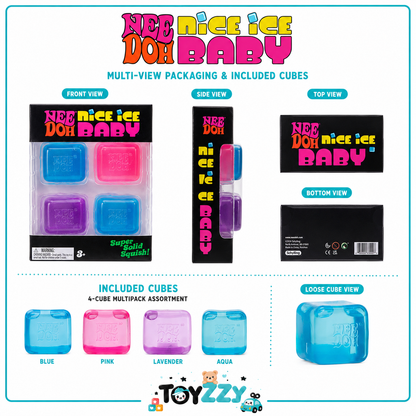 NeeDoh Nice Ice Baby packaging front side top and bottom views