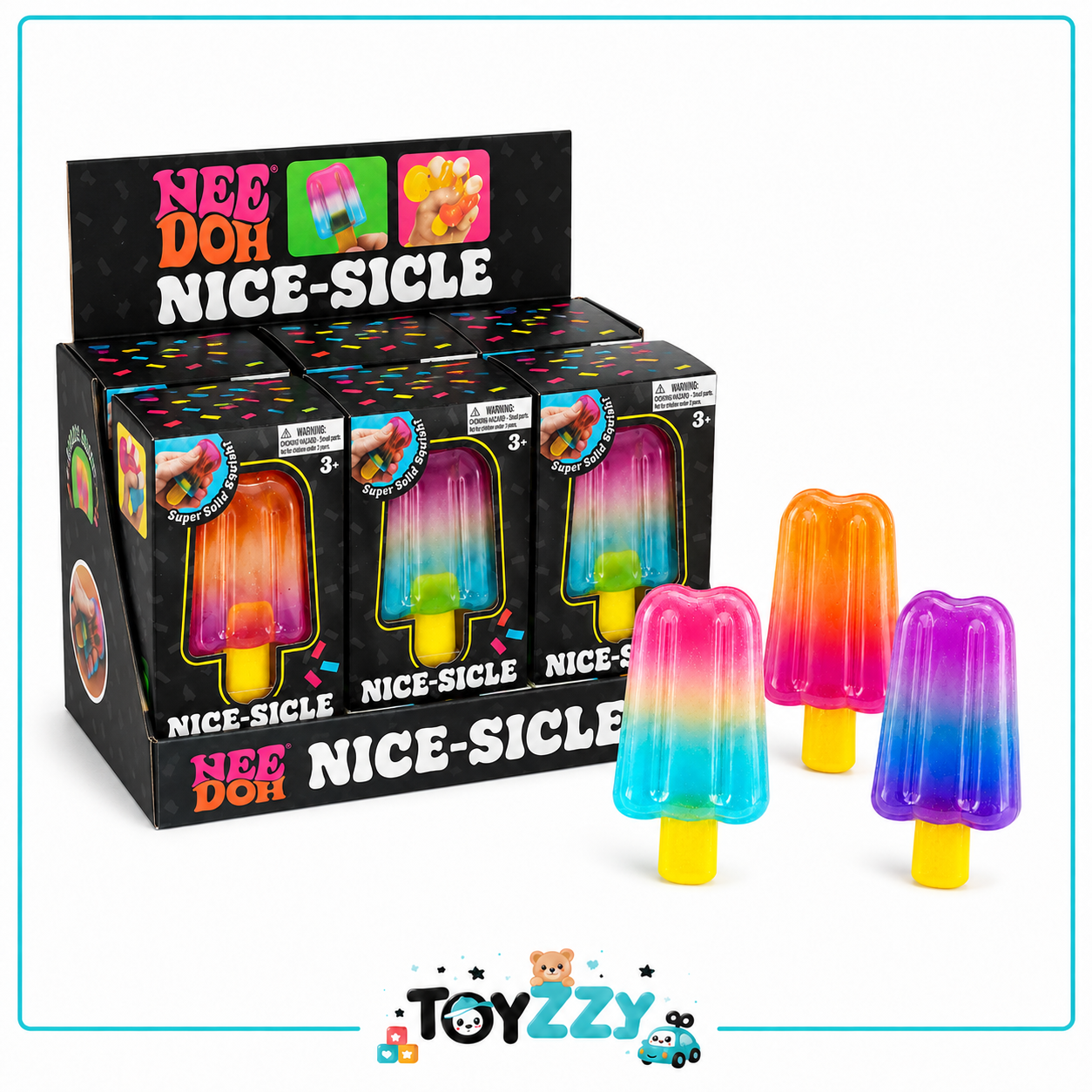 Colorful NeeDoh Nice-Sicle sensory squishy toys lifestyle display
