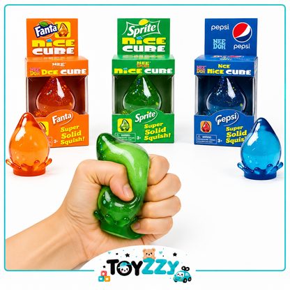 NeeDoh Dream Drop Sprite Collabration squishy sensory toy being squeezed by hand - Toyzzy