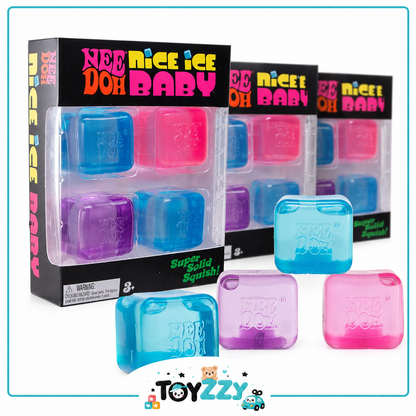 NeeDoh Nice Ice Baby 4-pack mini squishy cubes with packaging